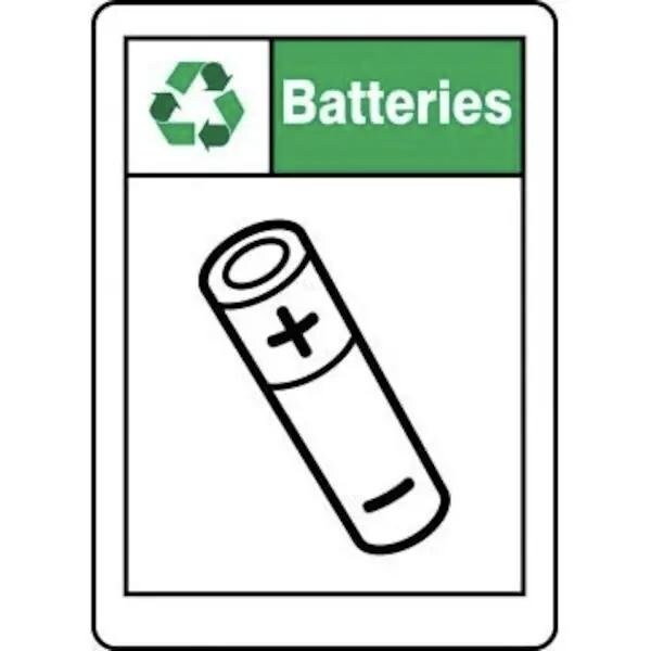Accuform SAFETY SIGNS BATTERIES 7 X 5 MPLR598XV - MPLR598XV