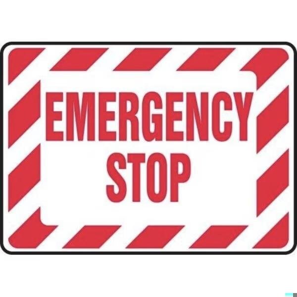 Accuform SAFETY SIGN EMERGENCY STOP 7 in  X 10 in - MELC541XT