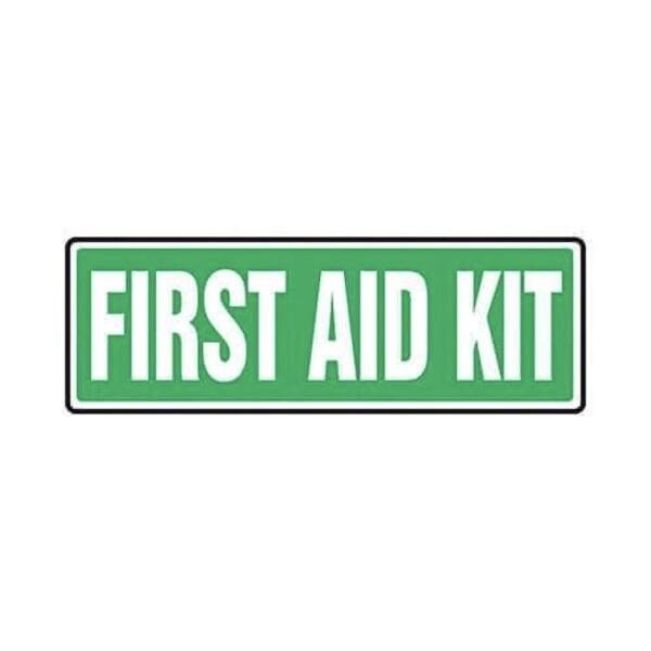Accuform First Aid Sign, Text Legend, Legend FIRST AID KIT, 0055 in Plastic, 4 in Height, 12 in Width - MFSD554VP