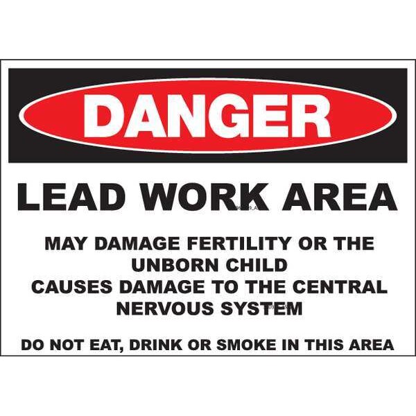 Zing Danger Sign, 10 in H, 14 in W, Polyester, Rectangle, English, 2658S - 2658S