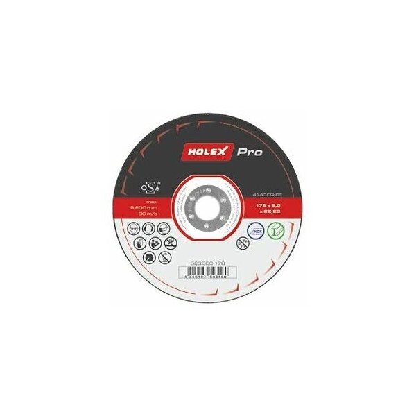 Holex Pro Cutting Disc for Steel and Stainless Steel, Dia: 178 mm - 563500 178