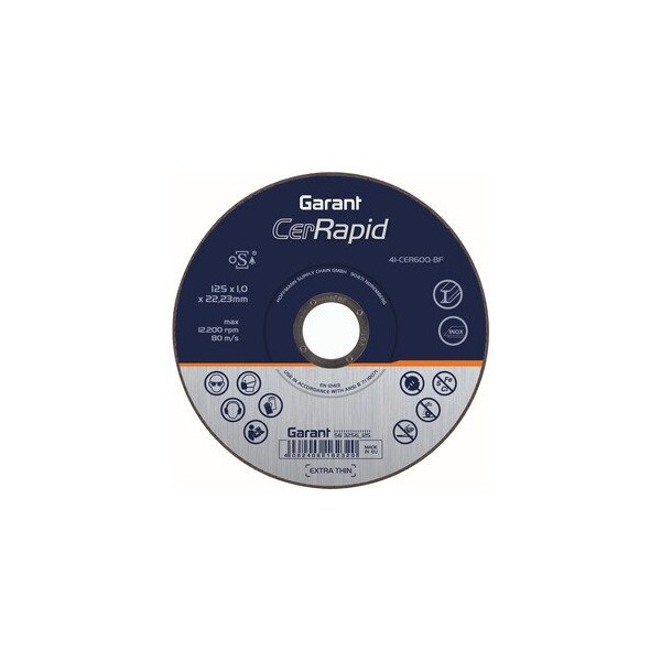 Garant CerRapid cutting disc EXTRA THIN, steel, STAINLESS, Disc Dia: 125mm - 563256 125