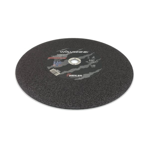 Weiler 14 in Dia, 3/32 in Thick, Aluminum Oxide, 36 Grit - 56247