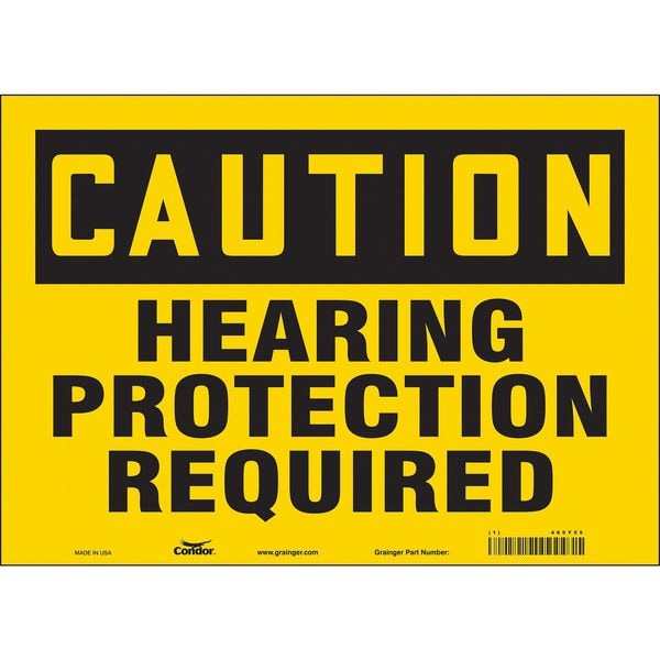 Condor Safety Sign, 10 in Height, 14 in Width, Vinyl, Horizontal Rectangle, English, 465Y55 - 465Y55