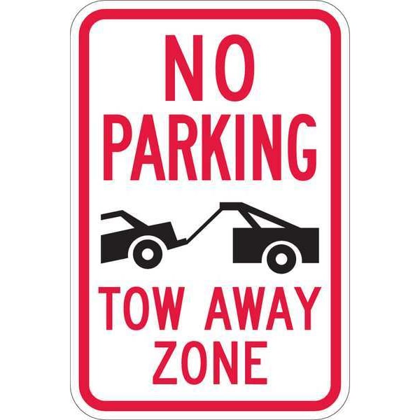 Lyle Tow Zone No Parking Sign, 18" x 12, T1-1052-EG_12x18 - T1-1052-EG_12X18