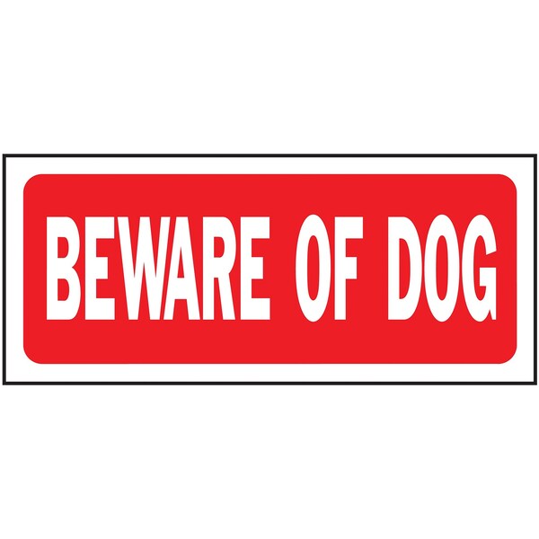 Hy-Ko Beware Of The Dog Sign 6" x 14", 5PK - A23001