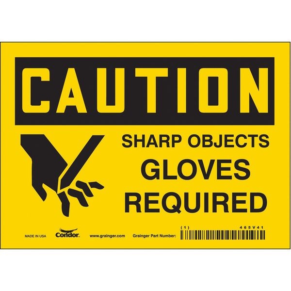 Condor Safety Sign, 5 in Height, 7 in Width, Vinyl, Horizontal Rectangle, English, 465V41 - 465V41