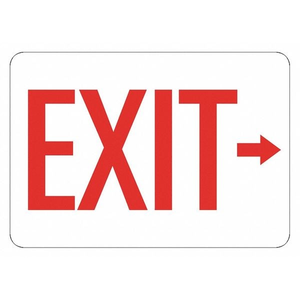 Lyle Exit Sign, Polyester, 14" W, 10" H, Exit (Arrow Right), White - LCU1-0005-ED_14X10