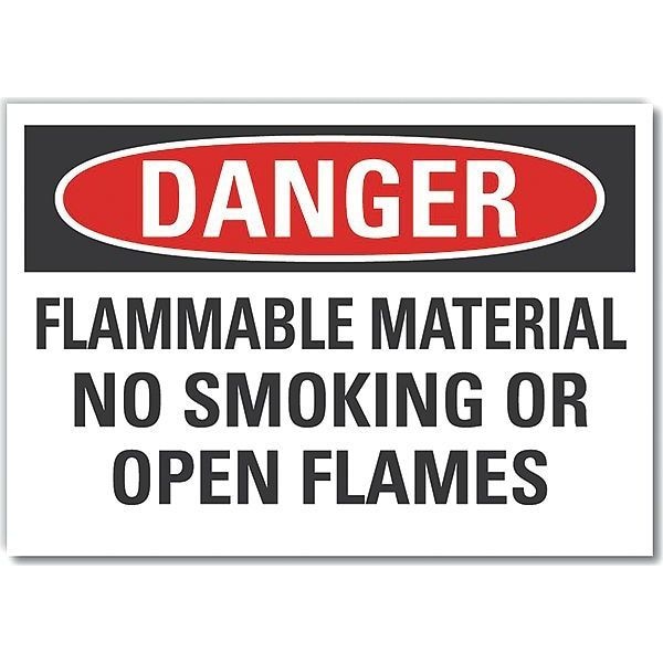 Lyle Decal, Danger Flammable Material, 7" H, 10" W, Polyester, Vertical Rectangle, LCU4-0609-ND_10X7 - LCU4-0609-ND_10X7