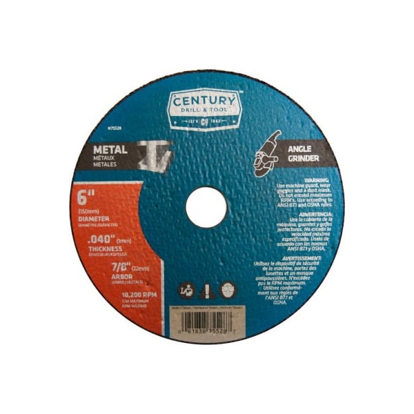 Century Drill & Tool Century Drill Cutting Wheel 6" x 7/8" Aluminum Oxide - 75528