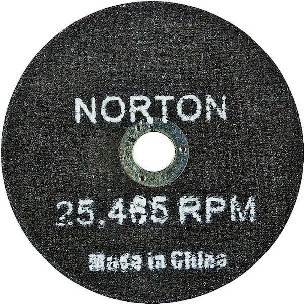 Norton Co CutOff Wheel, 3 in Dia, 116 in Thick, 38 in Arbor, 36 Grit, Very Coarse - 66252835553