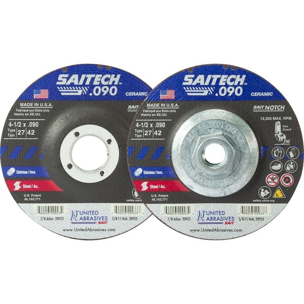 United Abrasives/Sait CutNotching WheelT2745x09x78PK25 - 20923