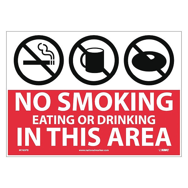 Nmc No Smoking Eating Or Drinking In This Area Sign, M760PB - M760PB