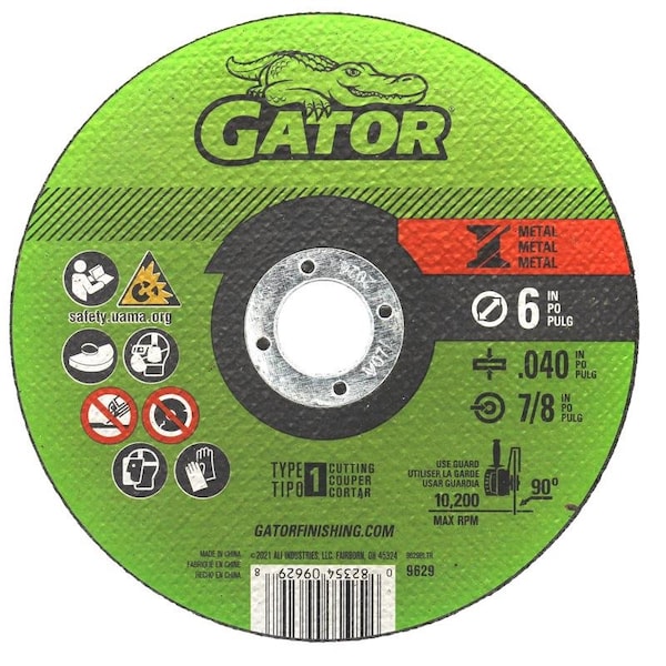 Gator Gator 6 in. D X 7/8 in. Aluminum Oxide Metal Cutting Wheel 1 pk - 9629