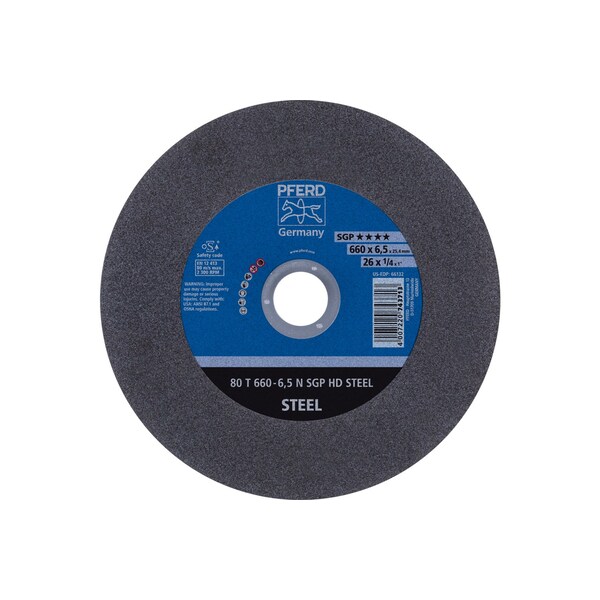 Pferd 26 in Dia, 1/4 in Thick, 1 in Arbor Hole Size, 24 Grit, Heavy Duty Series - 66132