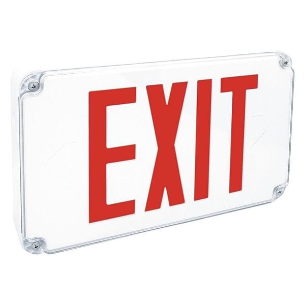 Fulham LED Emergency Exit Sign, Slim Wet, Red, FHEX26RRC - FHEX26RRC