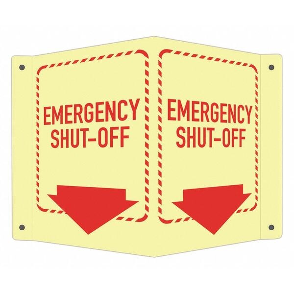 Lyle Emergency Shut-Off. 7 1/2 in W x 6 in H, V-Shape Projection, Aluminum, LCVB-0016-GA_4x6 - LCVB-0016-GA_4X6