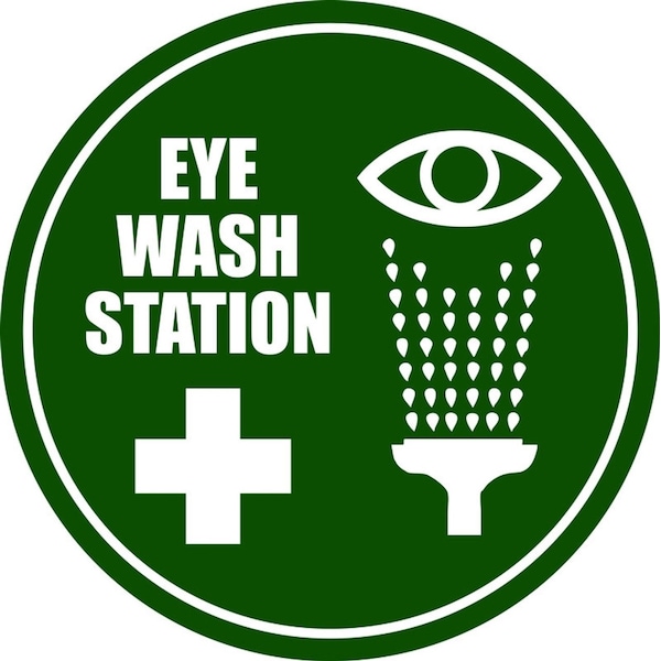 5S Supplies Eyewash Station 12in Diameter Non Slip Floor Sign - FS-EYEWASH-12