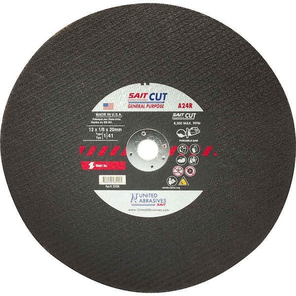 United Abrasives/Sait Gas Saw BladeT112x18x20mmA24RPK10 - 23420