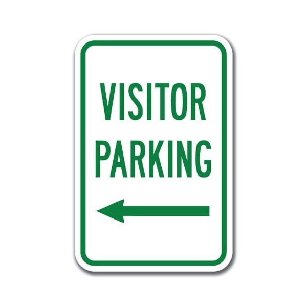 Signmission Visitor Parking with left arrow 12inx18in Heavy Gauges, A-1218 Hospital - Visitor Pk left arrow - A-1218 HOSPITAL - VISITOR PK LEFT ARROW