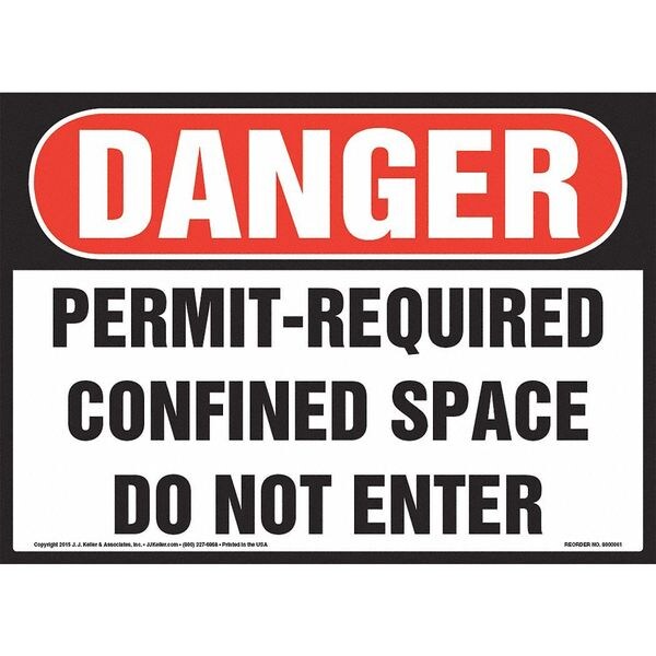 Jj Keller Permit-Required Confined Space, 10" x 7" - 8001152