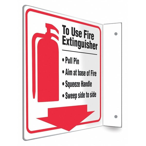 Condor High Visibility Safety Sign, 8 in Height, 8 in Width, PETG, L-Shape Projection, English - 480X74