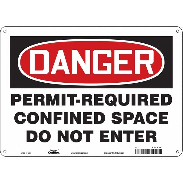 Condor Safety Sign, 10 in Height, 14 in Width, Polyethylene, Horizontal Rectangle, English, 465M86 - 465M86