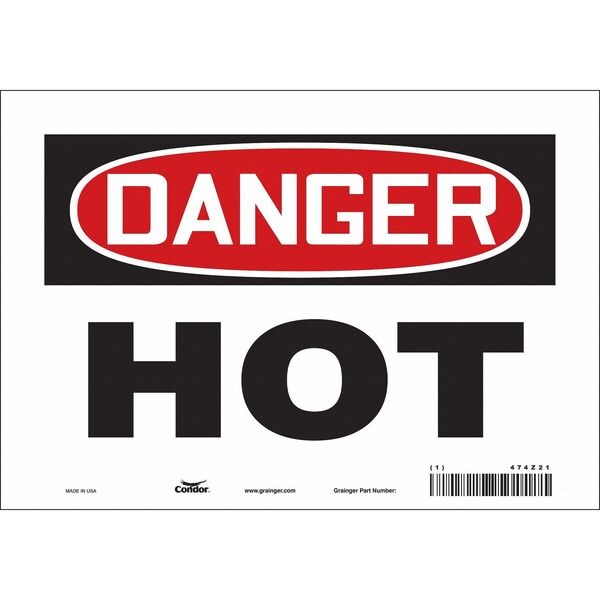 Condor Danger Sign, 7 in H, 10 in W, Vinyl, Vertical Rectangle, English, 474Z21 - 474Z21