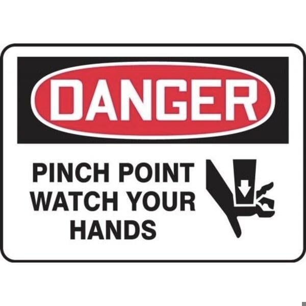 Accuform OSHA DANGER SAFETY SIGN PINCH POINT MEQM069VP - MEQM069VP