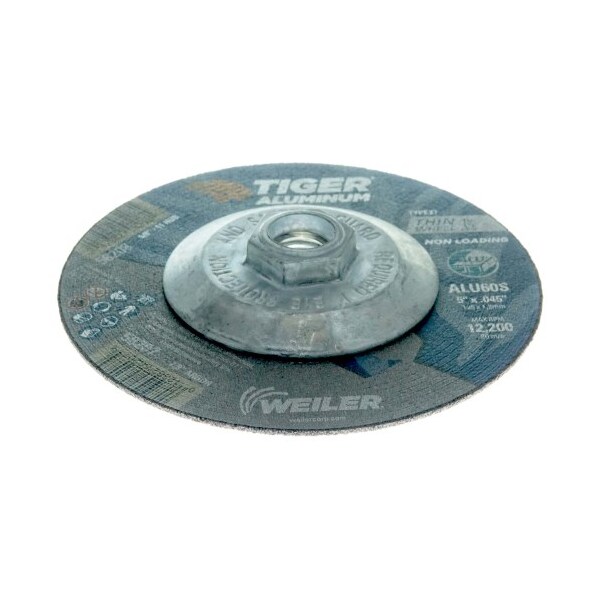 Weiler 5 in Dia, 0.045 in Thick, Aluminum Oxide, 60 Grit - 58208
