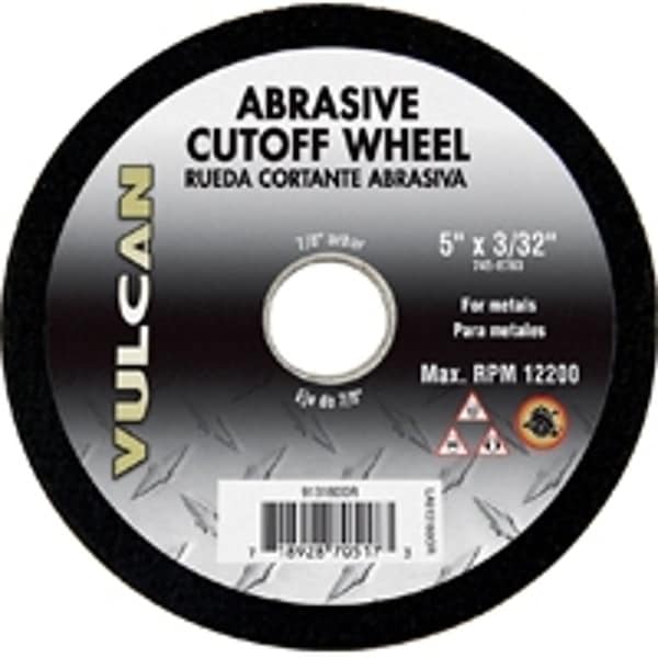 Vulcan Type 1 Cut-Off Wheel, 5 in Dia, 3/32 in Thick, 7/8 in Arbor, Premium, Aluminum Oxide Abrasive - 913160OR