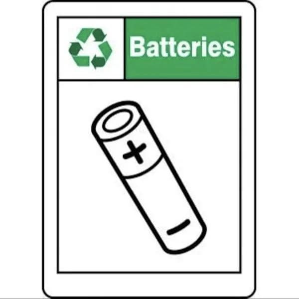 Accuform SAFETY SIGNS BATTERIES 7 X 5 MPLR598VP - MPLR598VP