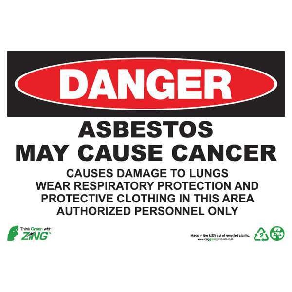 Zing Danger Sign, 10 in H, 14 in W, Rectangle, English, 2672A - 2672A