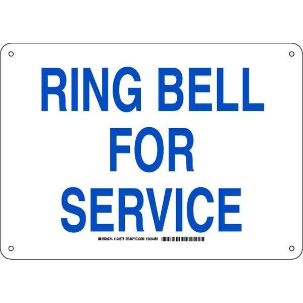 Brady Ring Bell for Service, 14" W x 10" H, Rectangle, Aluminum, 124878 - 124878