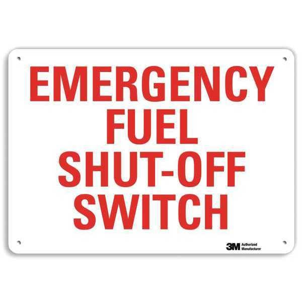 Lyle Emergency Fuel Shut-Off Switch, 10 in x 14 in, Horizontal Rectangle, Aluminum, U7-1110-RA_14X10 - U7-1110-RA_14X10