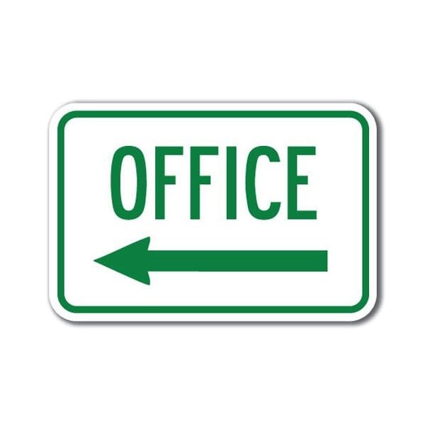 Signmission Safety Sign, 12 in Height, Aluminum, 18 in Length, Parking Lot Signs - Office left - A-1218 PARKING LOT SIGNS - OFFICE LEFT