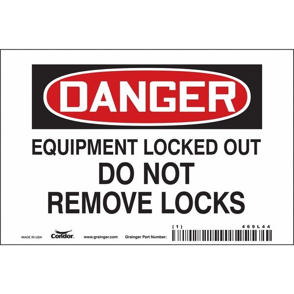 Condor Safety Sign, 4 in Height, 6 in Width, Magnetic Vinyl, Horizontal Rectangle, English - 469L44