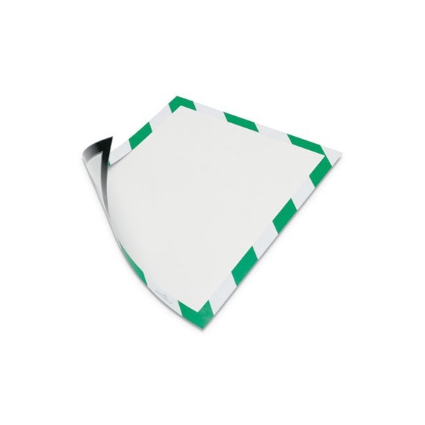 Durable Office Products Durable, DURAFRAME SECURITY MAGNETIC SIGN HOLDER, 8 1/2in X 11in, GREEN/WHITE FRAME, 2PK - 4772131