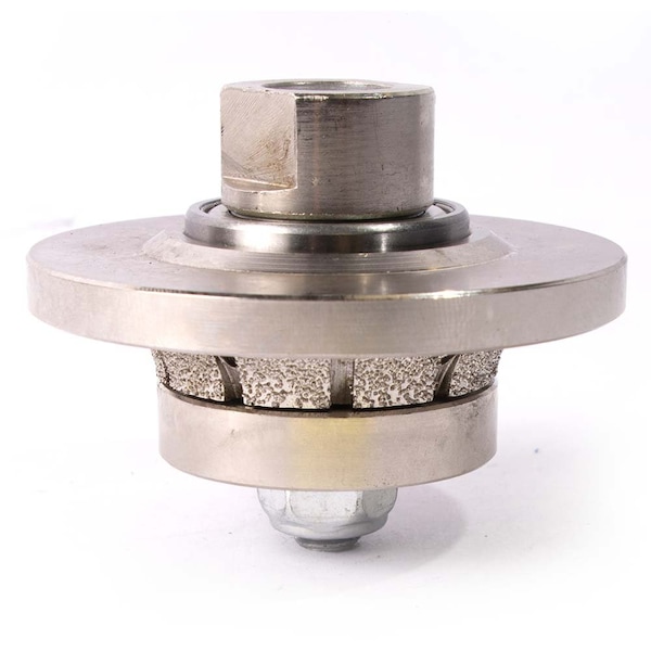 Specialty Diamond 3/8 Inch Radius Vacuum Brazed 65mm Premium Diamond Profile Wheel with 5/8 Inch x 11 Female Threads - 38RPW