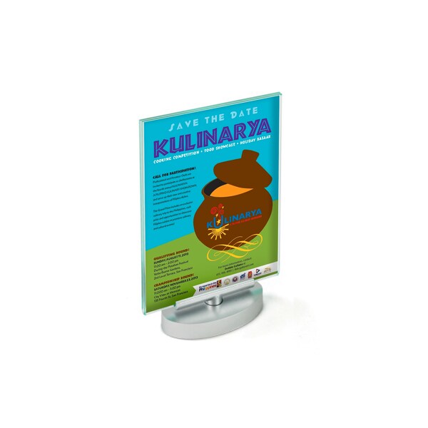 Azar Displays Two-Sided Revolving Acrylic Sign Holder Frame 5"W X 7"H, PK2 - 252941