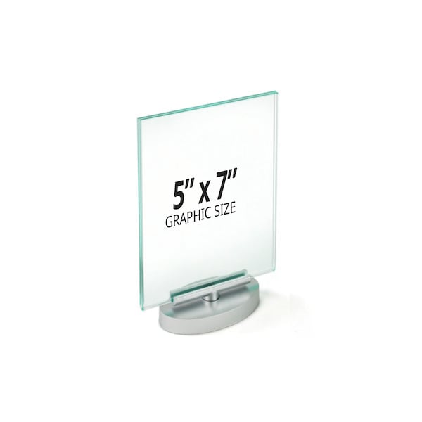 Azar Displays Two-Sided Revolving Acrylic Sign Holder Frame 5"W X 7"H, PK2 - 252941