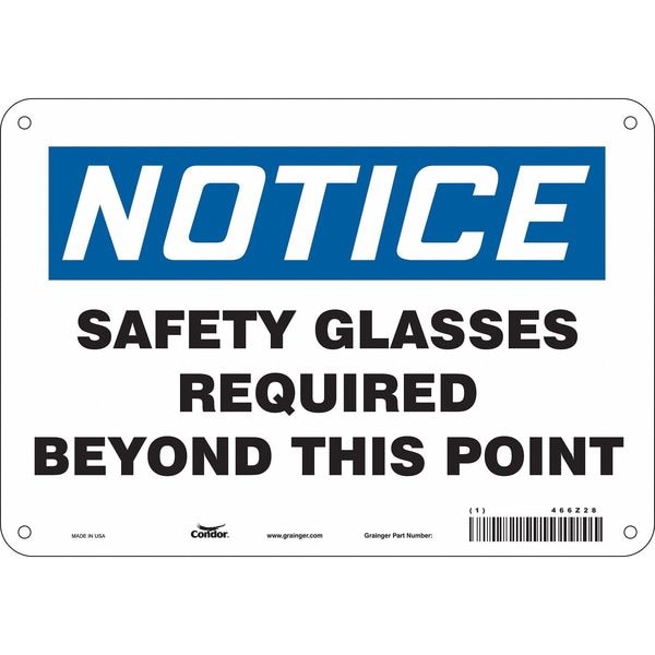 Condor Safety Sign, 7 in Height, 10 in Width, Polyethylene, Vertical Rectangle, English, 466Z28 - 466Z28