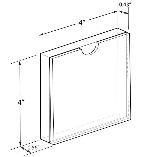 Azar Displays Clear Acrylic Block Sign Holder Frame 4in x 4in, Top Load, 2PK - 104554-2PK