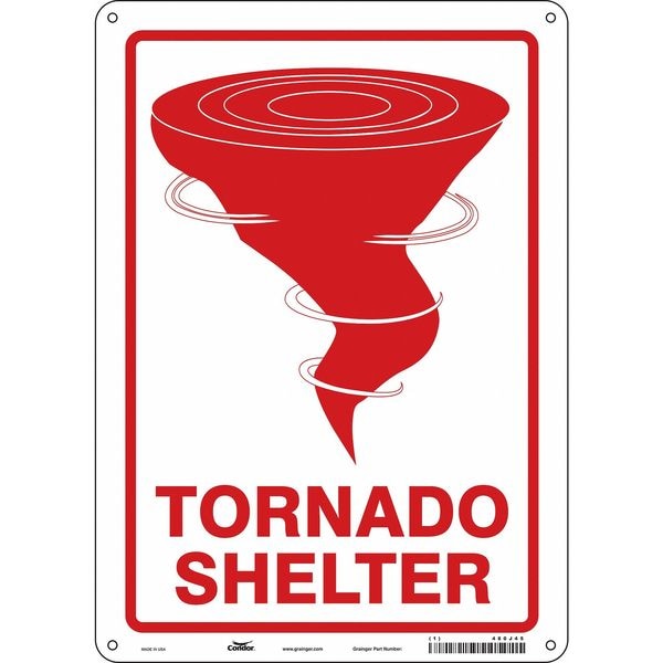 Condor TORNADO SHELTER, 10 in W x 14 in H, Vertical Rectangle, Polyethylene, 480J45 - 480J45