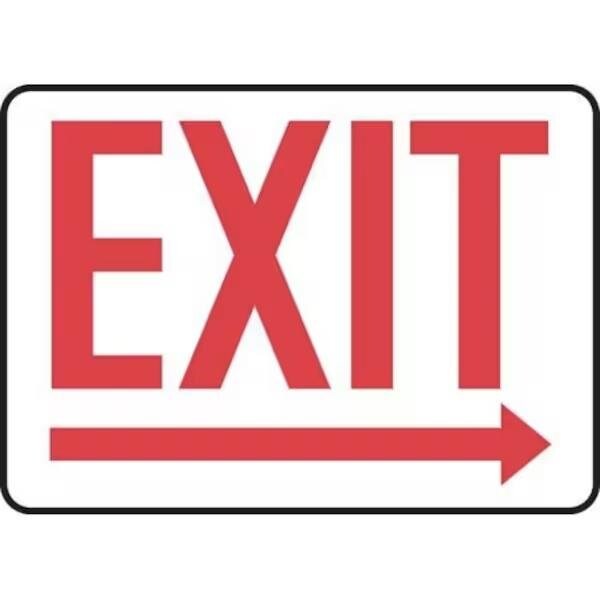 Accuform Exit Sign, Dura-Plastic, 14 in W, 10 in H - MADC534XT