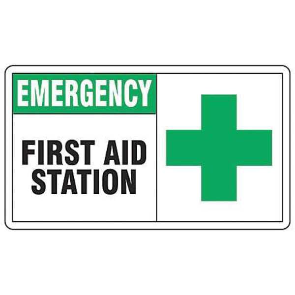 Accuform Emergency First Aid Station, 10" W x 7" H, Rectangle, Vinyl, MFSD926VS - MFSD926VS