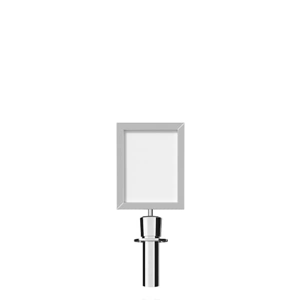 Montour Line Stanchion Post Top Sign Frame 8.5 x 11 in. V Polished Stainless Steel - HDSF-8511-V-PS