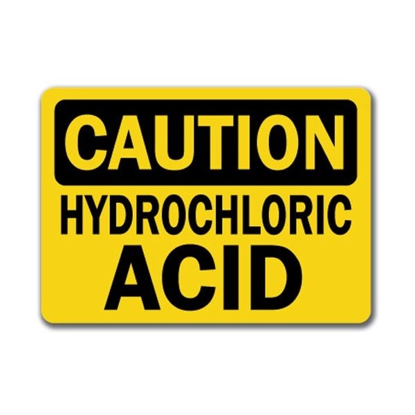 Signmission Caution Sign-Hydrochloric Acid-10in x 14in OSHA Safety Sign, 10" L, 14" H, CS-Hydrochloric Acid - CS-HYDROCHLORIC ACID