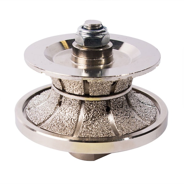 Specialty Diamond 1-1/2 Inch Full Bullnose Vacuum Brazed Diamond Profile Wheel with 5/8 Inch-11 Female Threads - V40FBPW