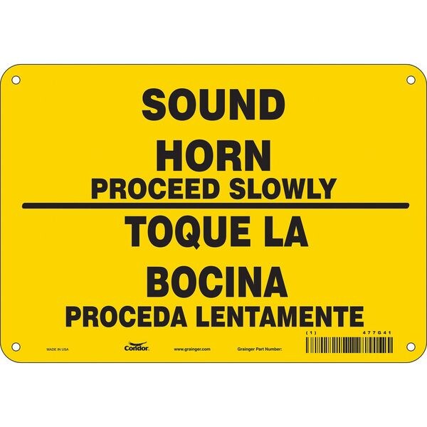 Condor Safety Sign, 7 in H, 10 in W, Aluminum, Vertical Rectangle, English, Spanish, 477G41 - 477G41